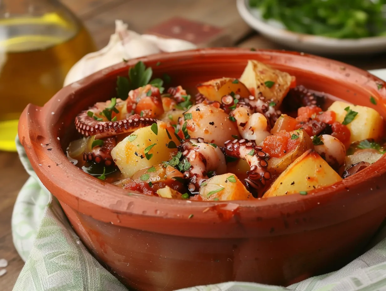 Ragoût de poulpe aux pommes de terre