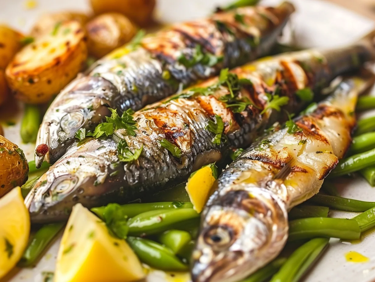 Sardines grillées et salade tiède