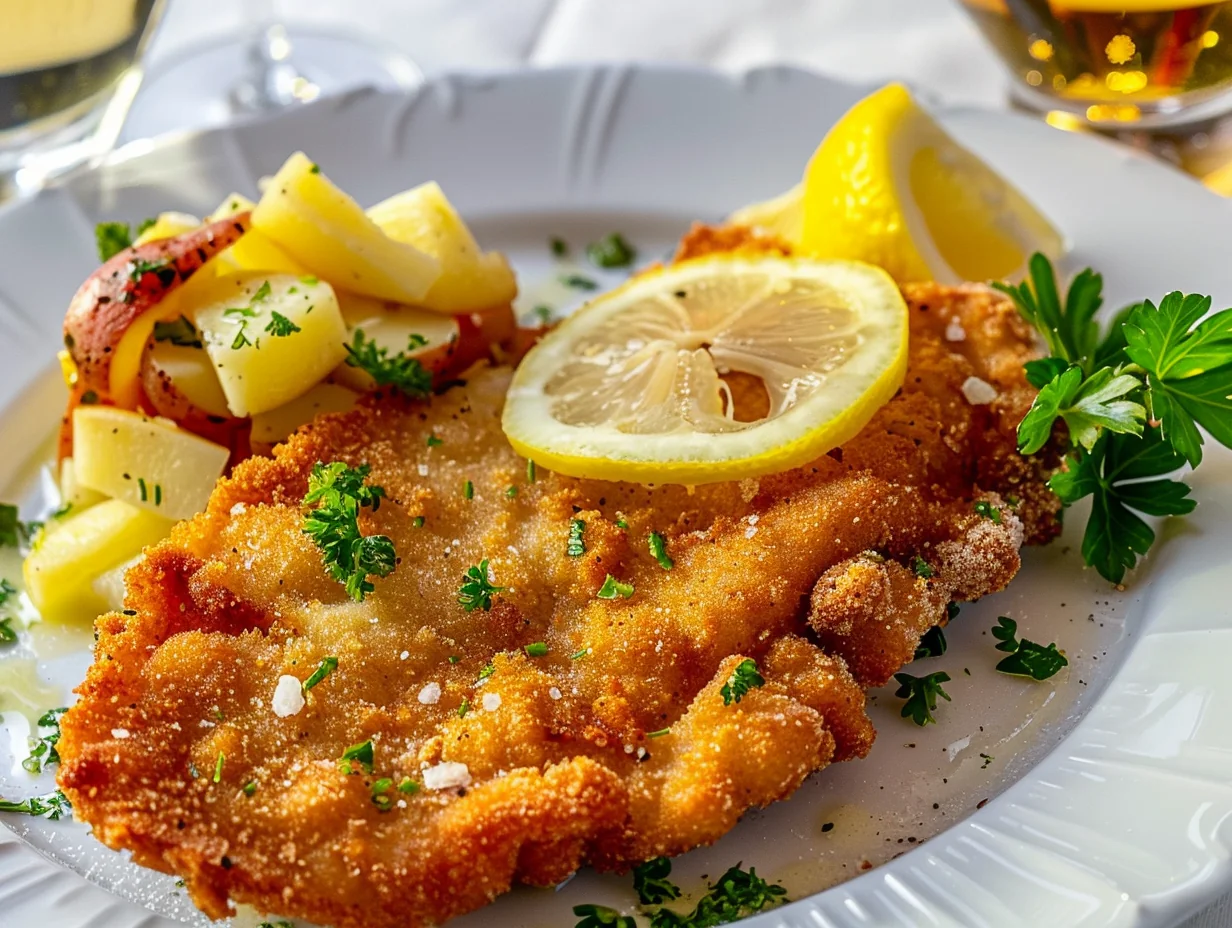 Schnitzel viennois et salade de pommes de terre