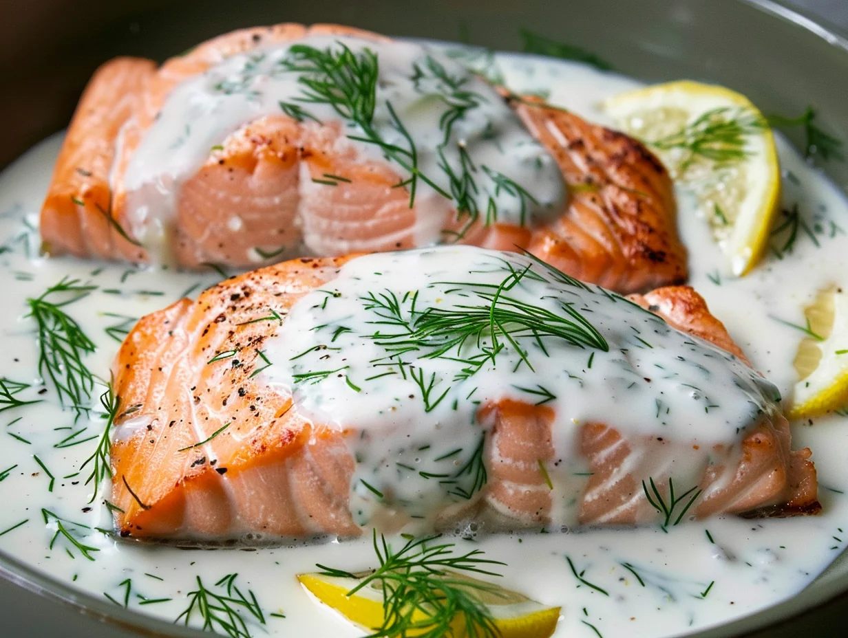 Saumon à la crème et aneth