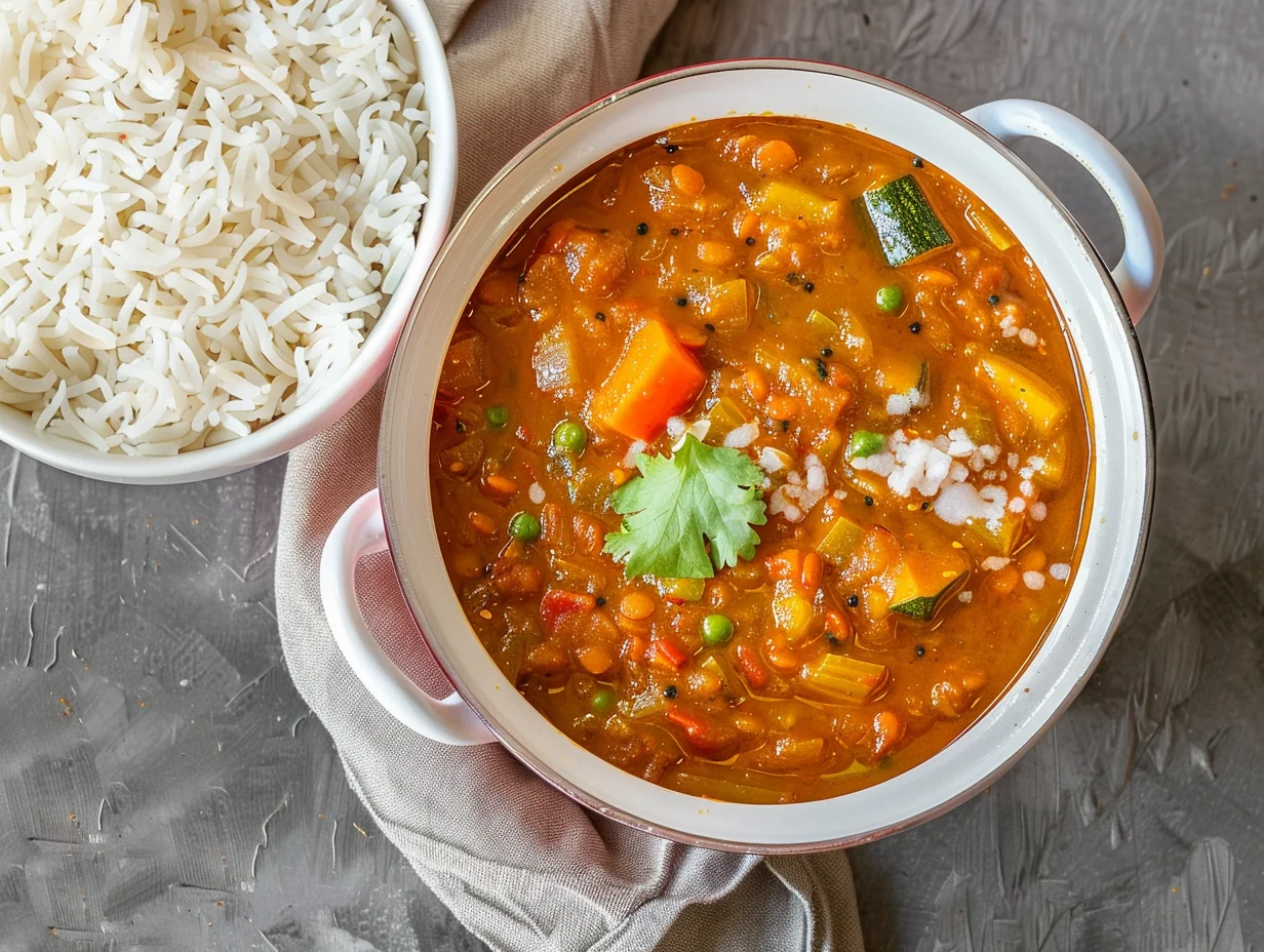 Sambar et riz