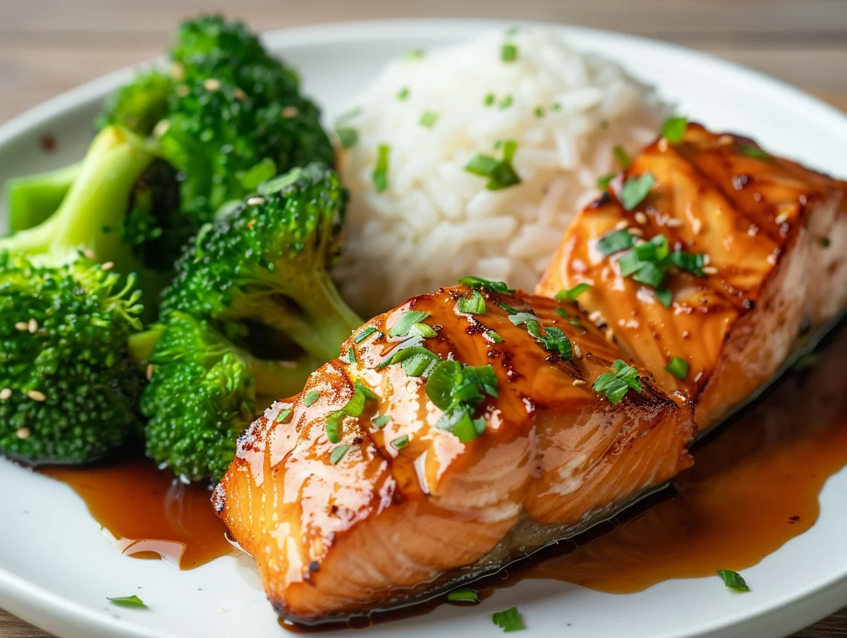Saumon laqué miso et brocoli