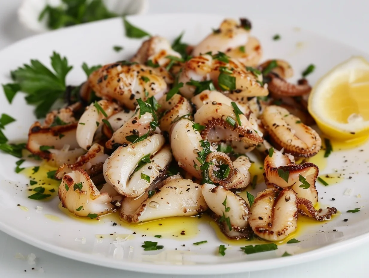 Seiche grillée à l’ail et persil