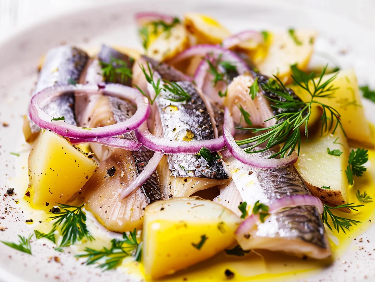 Filets de harengs aux pommes tièdes