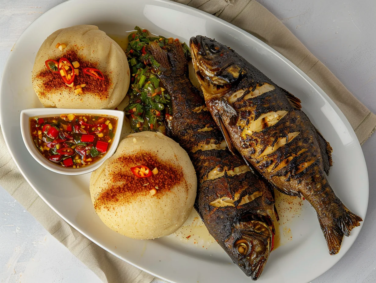 Banku et tilapia grillé
