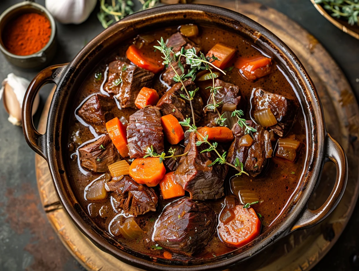 Daube provençale au vin rouge