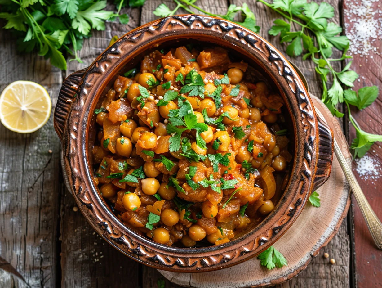 Tajine de cardons et pois chiches