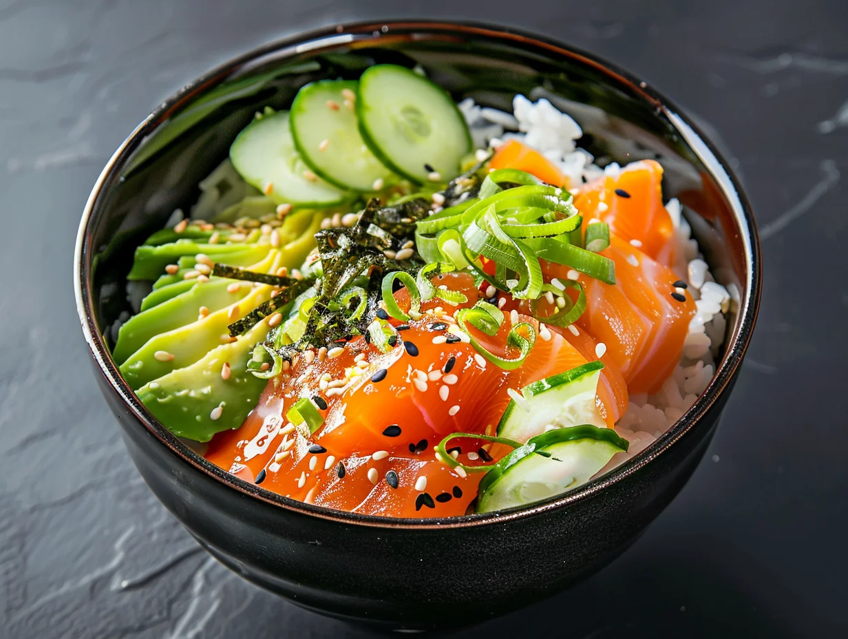 Chirashi sushi au saumon