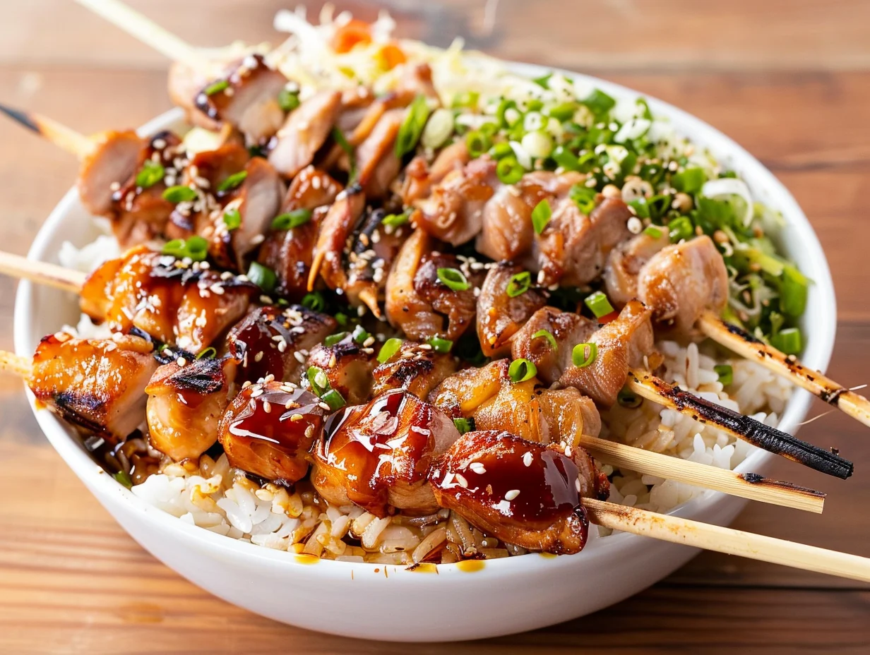 Yakitori variés et riz