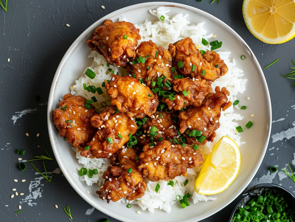 Karaage de poulet et riz