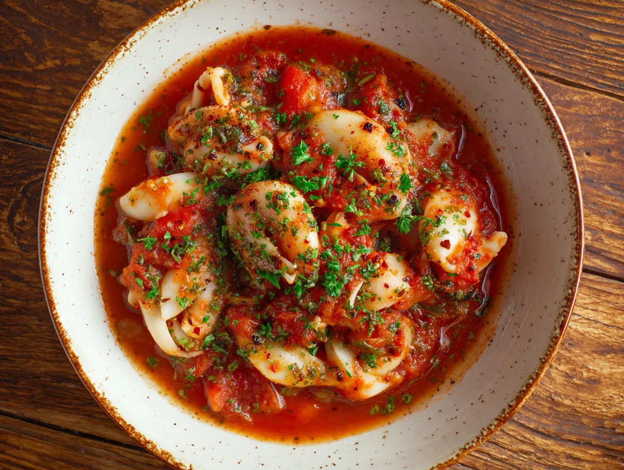 Seiches en sauce à la tomate