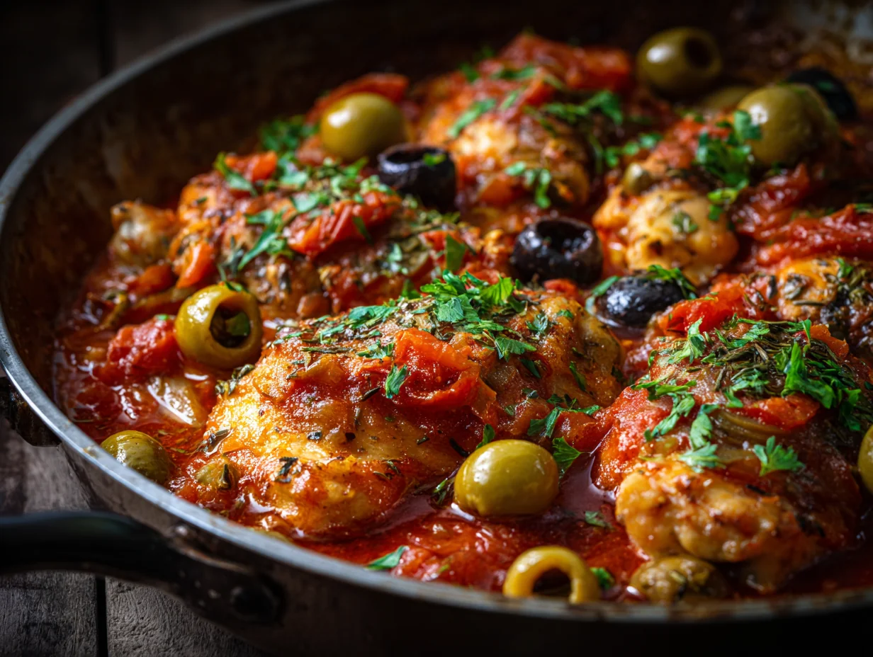 Poulet à la provençale olives et tomates