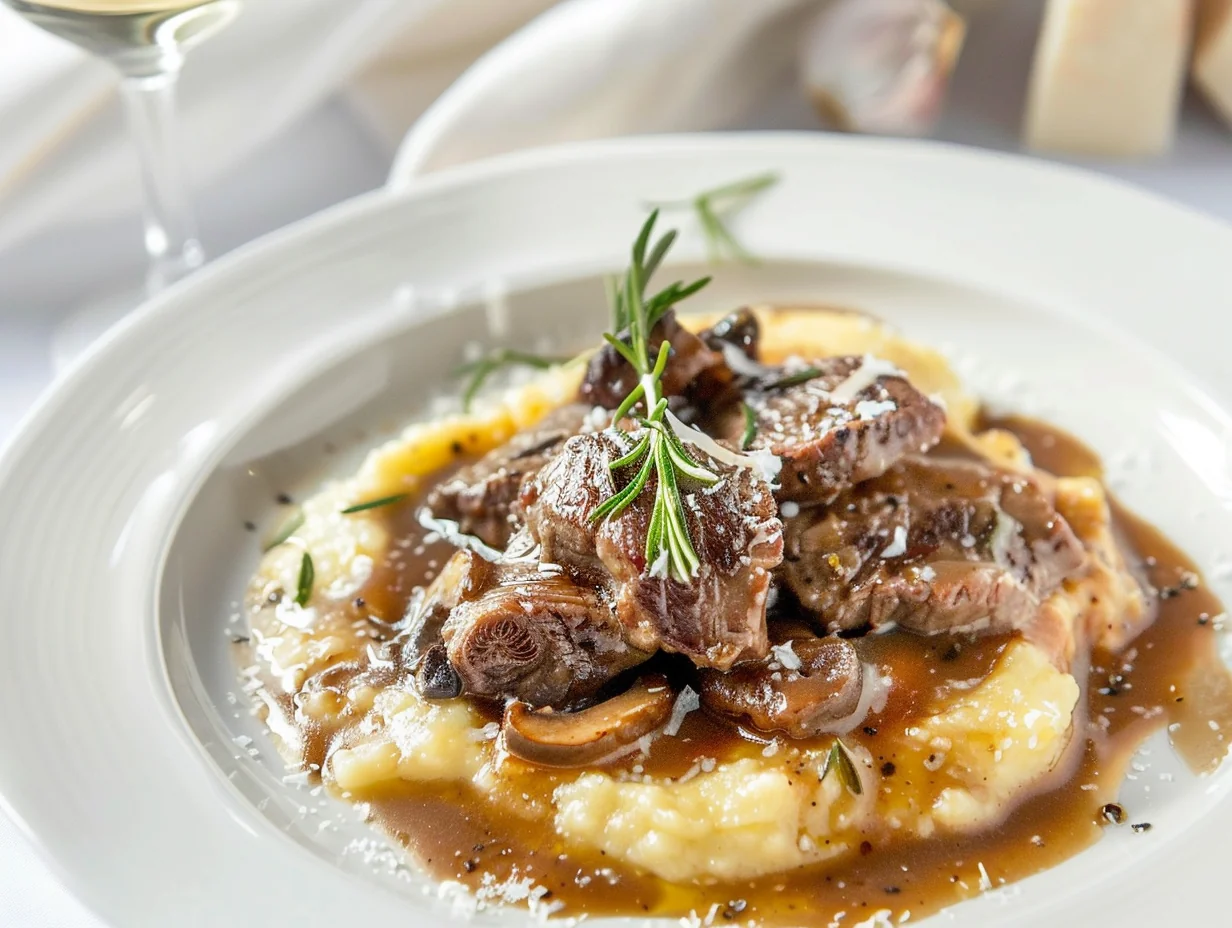 Veau aux cèpes et polenta